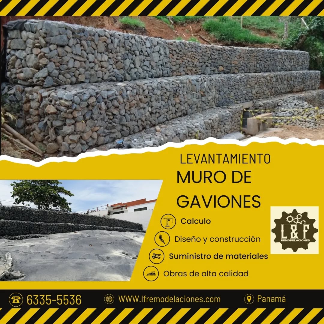 Muro de gaviones construido